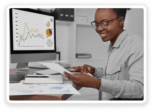 Person analyzing data