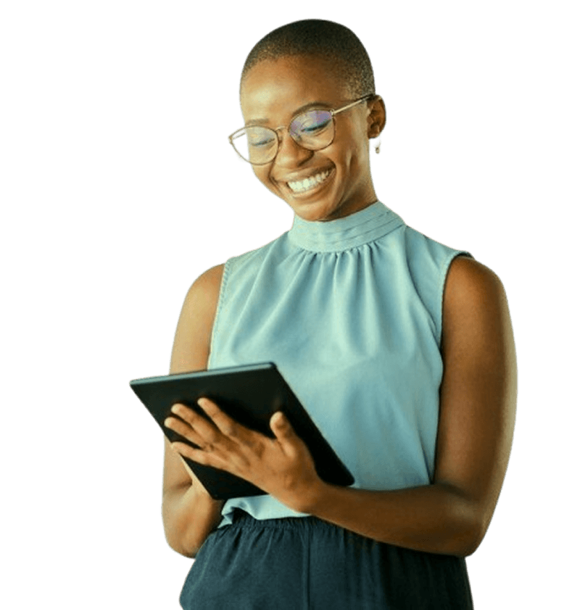 Person holding tablet