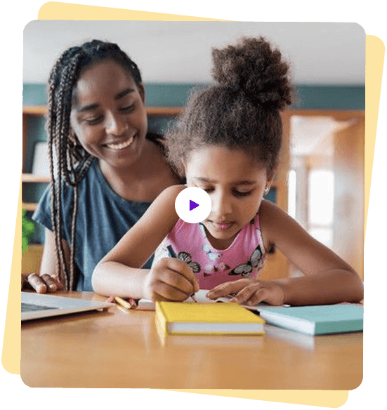 Parent helping child with schoolwork