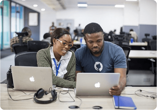Students working on laptops
